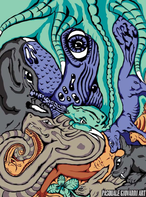 Original "Mystical Creature" Print by Pasquale Giovanni