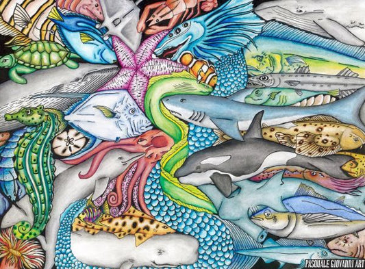 Original "Marine Life" Print by Pasquale Giovanni