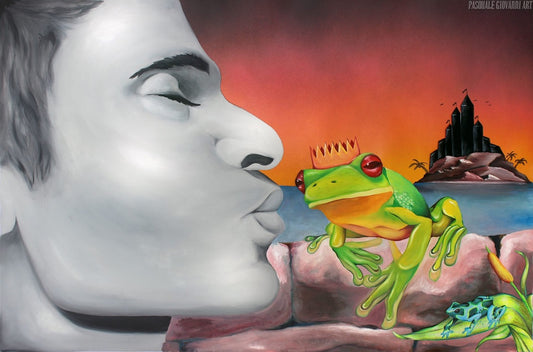 Original "Kissing Frogs" P.1 Canvas Print by Pasquale Giovanni