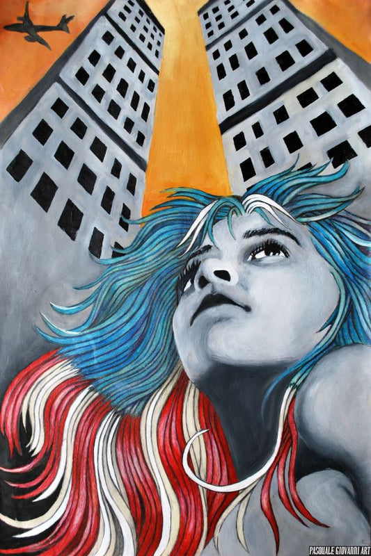 Original "9/11" Canvas Print by Pasquale Giovanni