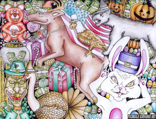 Original "Animal Monopolization" Print by Pasquale Giovanni